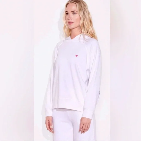 Sundry White Hooded Sweatshirt with Perforated Back Design - Picture 3 of 13